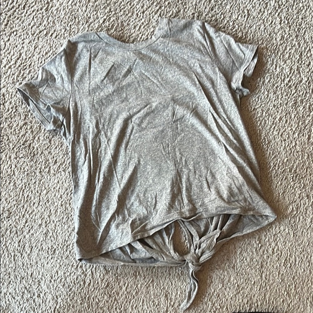 Gray Tie-Front T-Shirt